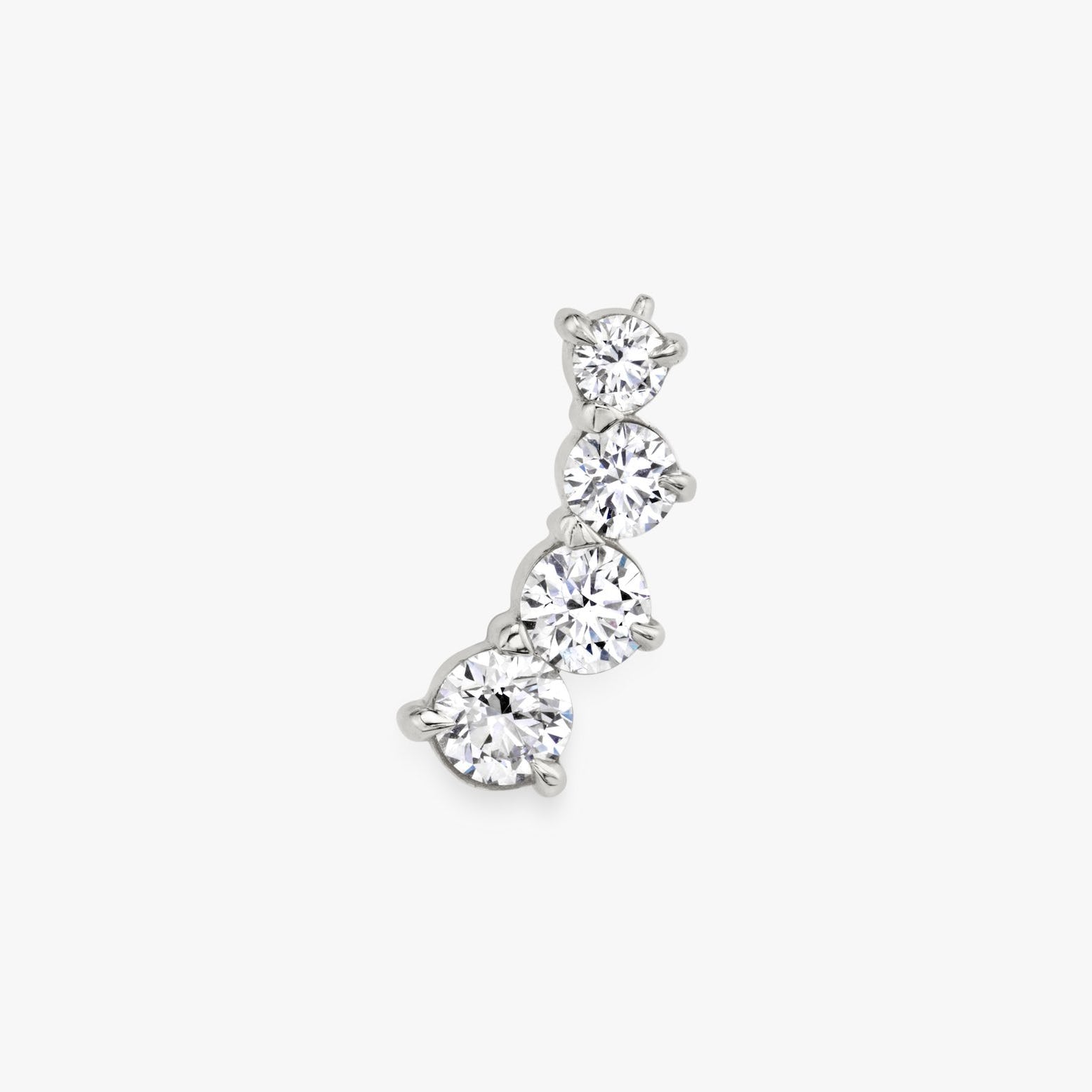 Round Ear Climber in White Gold