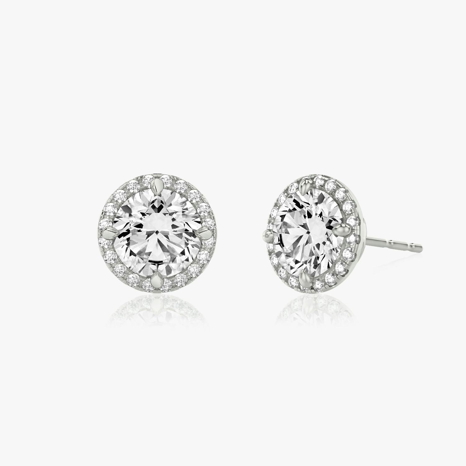 Halo Stud Round Brilliant in White Gold