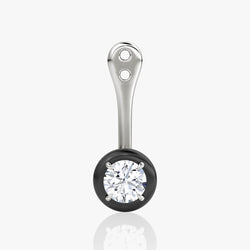 Aura Solitaire Ear Jacket Round Brilliant in Sterling Silver