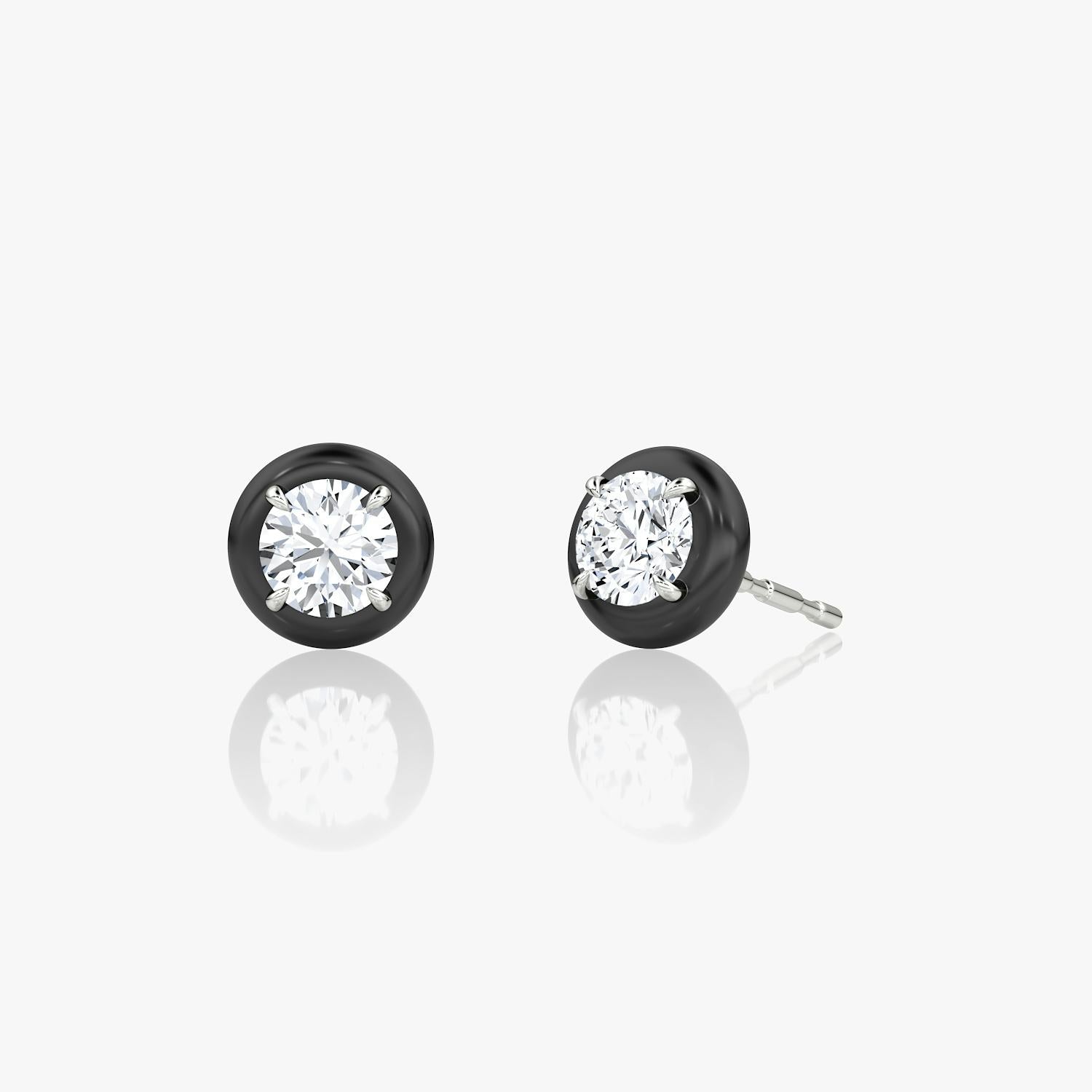 Aura Solitaire Studs Round Brilliant in Sterling Silver