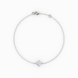 Petite Solitaire Bracelet Round Brilliant in Sterling Silver