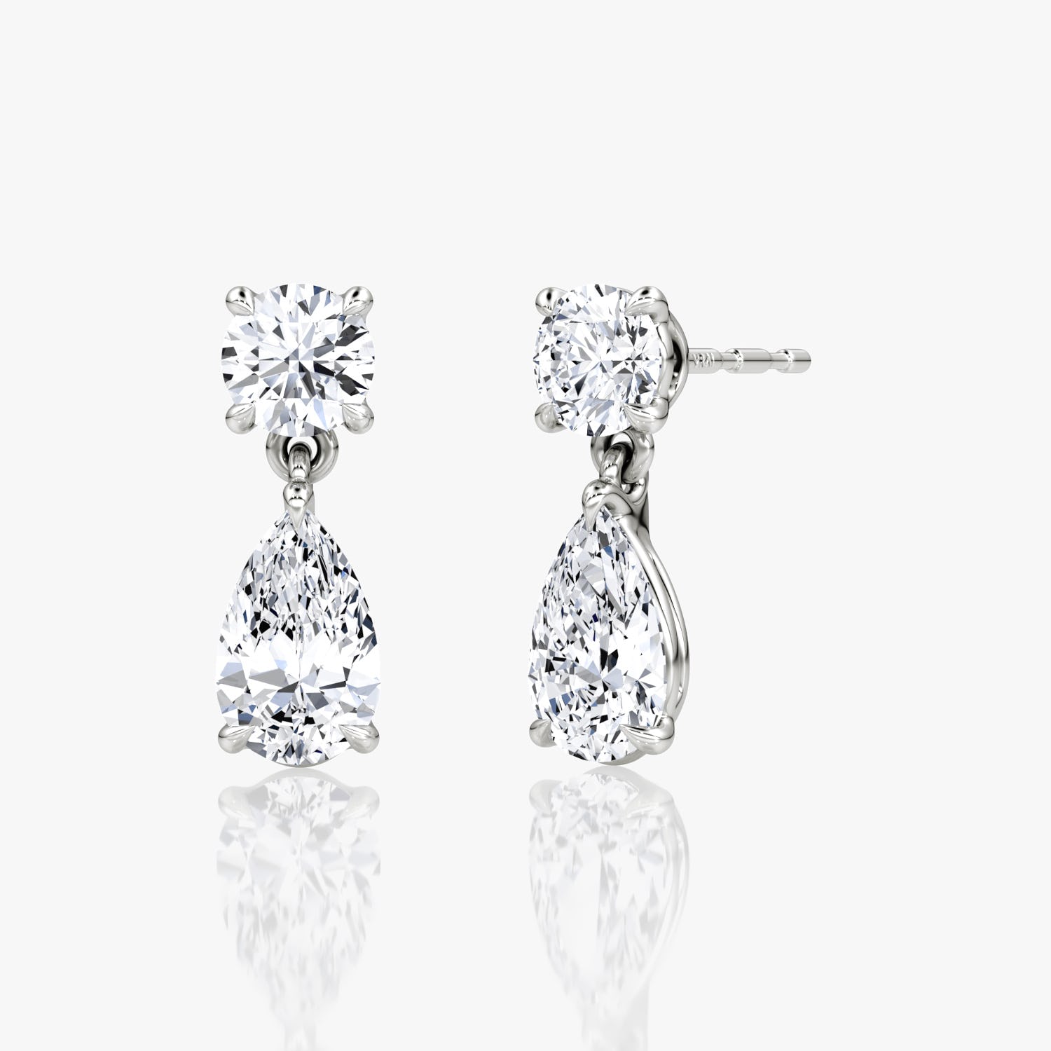 Signature Pear Drop Earring in White Gold