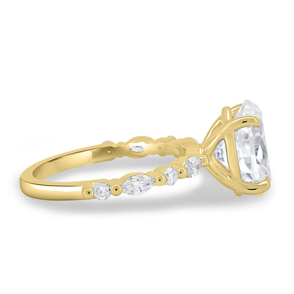 Alyssa – Oval Solitaire with Accent Stones