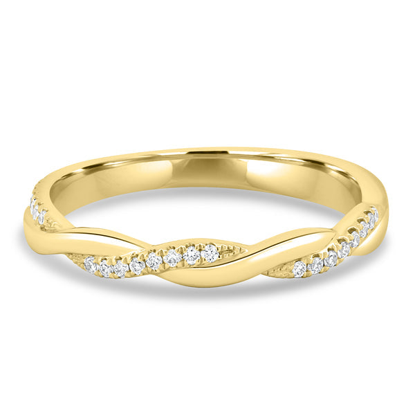 Faith - Twisted Wedding Ring with Pavé