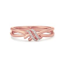 Round Diamond Knot Ring in 14k Rose Gold