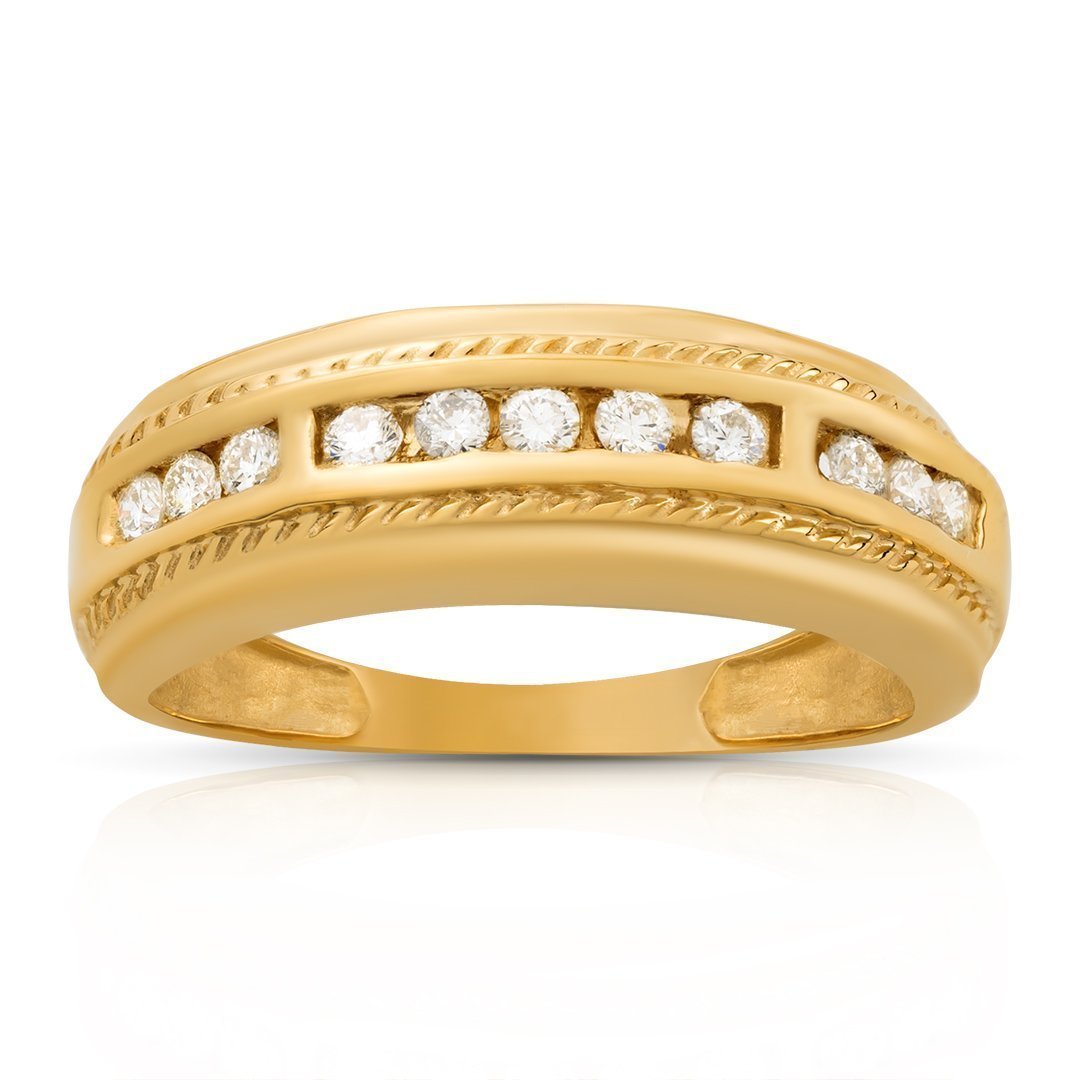 Yellow Gold Mens Diamond ETERNITY RINGS