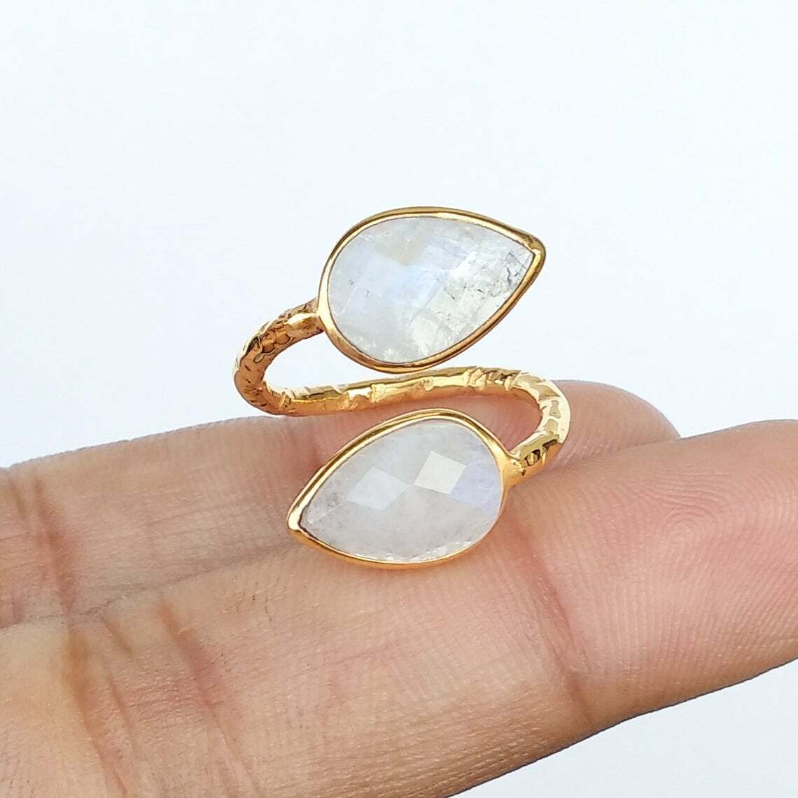 Rainbow Moonstone Ring,925 Sterling Silver Ring,Gold Plated Ring,Handmade Ring